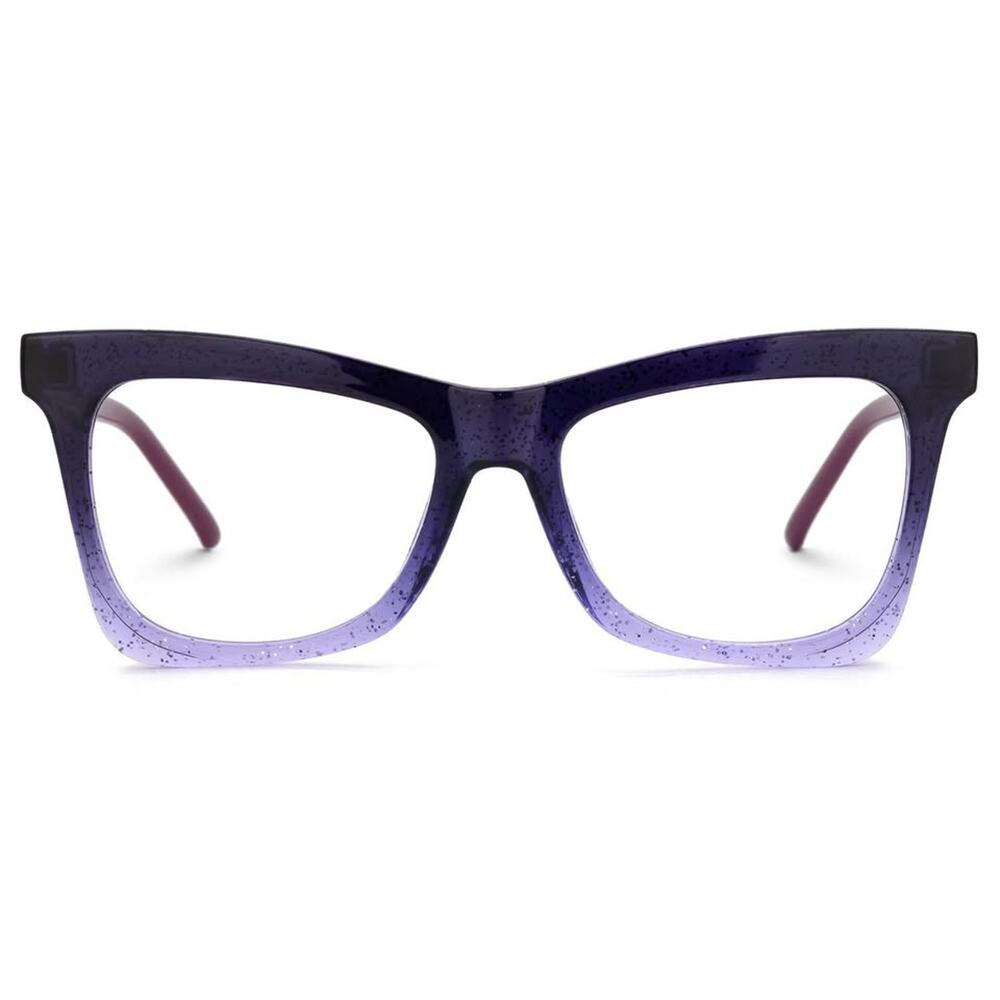 Yaritza Butterfly Purple Glitter TR90 Eyeglasses Frames Clear Lenses